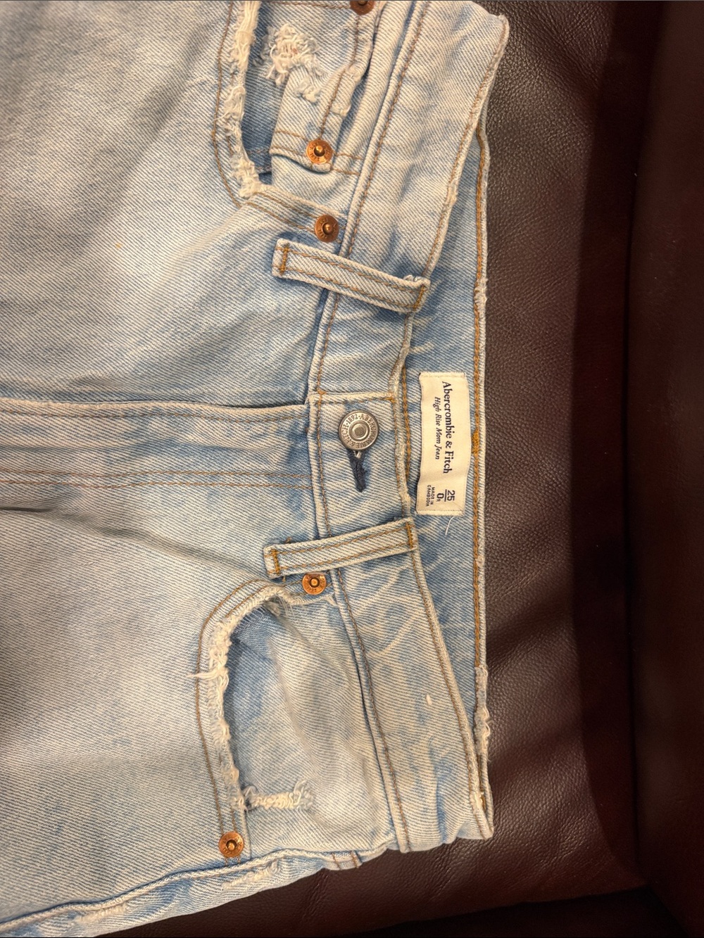 Abercrombie & Fitch Light Wash High-Rise Mom Jean